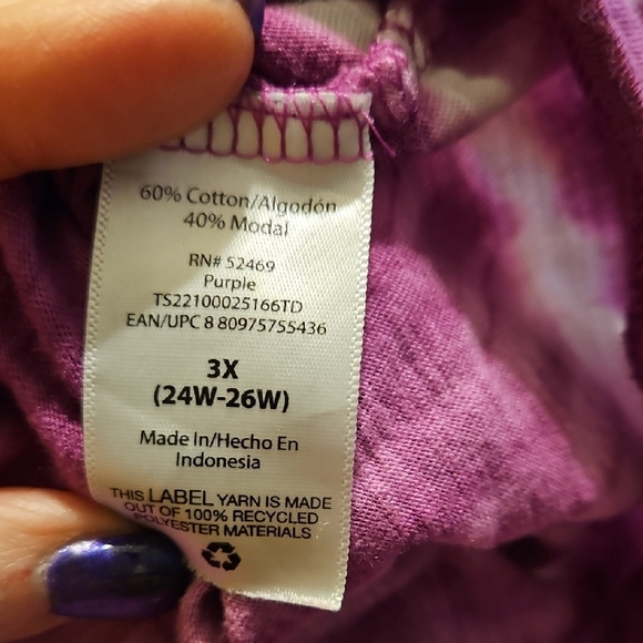 Terra & Sky Magenta Tie-Dye Short Sleeve Tee - Picture 7 of 7